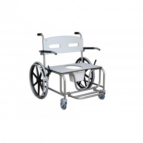 Cadeira sanitária de inox Antarctic XXL roda grande